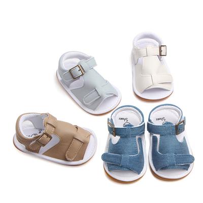 Baby Sandals Footwear Newborn PU Leather Summer Anti-slip Toddler Crib Rubber Bottom Prewalker Shoes