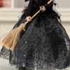 Halloween Witch Doll Desktop Decorations Witch Tree Toppers for Holiday Party Home Decor Witches with Spiders Web Dress