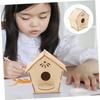 VICASKY unfinished wooden birdhouse kit childrens craft art project unpainted decoration making can be painted hand