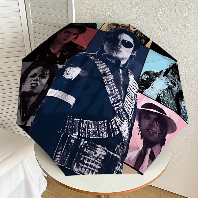 1pc King of Pop Michael Joseph Jackson Automatic Folding Umbrella, Portable Collapsible Design, Casual Outdoor Accessory L1127011