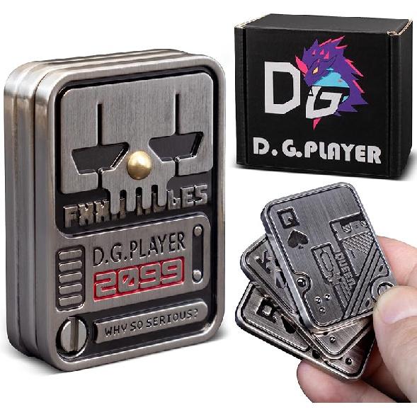 Fidget Toys Adults, Metal EDC Fidget Slider, Poker Fidget Magnetic Toys for Anxiety, Relieve Stress, Focus, Find Inspiration, Portable Design серебряный