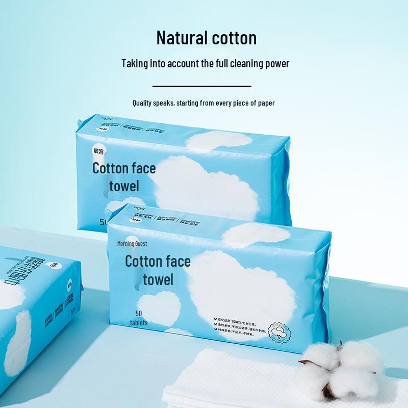 Large Disposable Face Wash Towels - Soft Cotton, Wet & Dry Use, 20x20cm, Pack of Towels