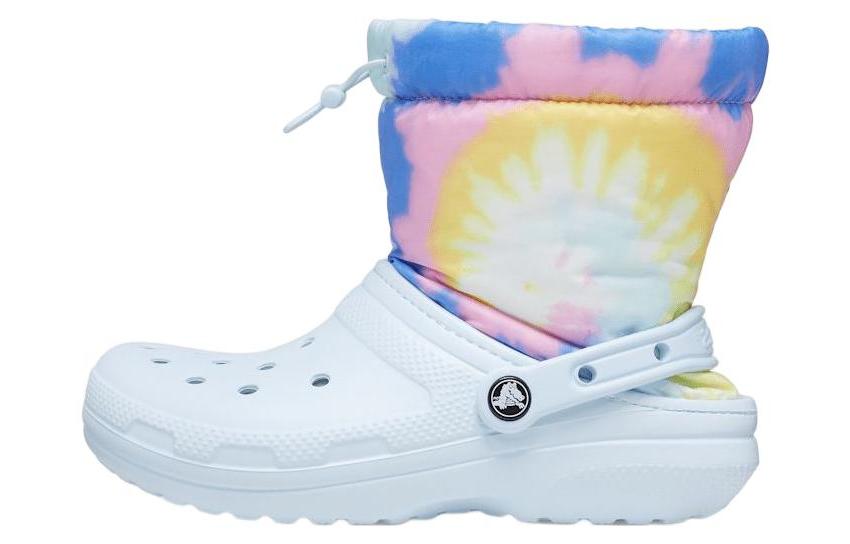 Crocs Classic Lined Neo Puff Boots Tie Dye Mineral Blue 207328-002 36-37
