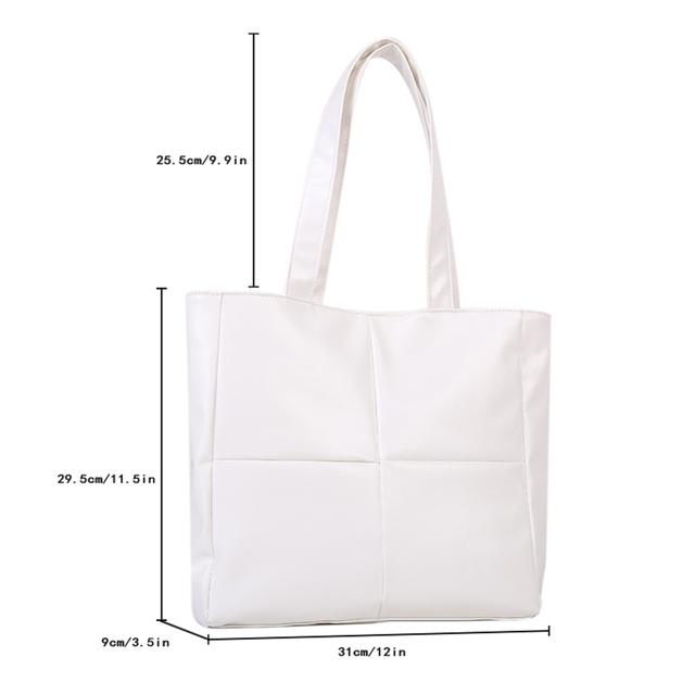 

Portable Women Cotton Padded Nylon Large Capacity Travel Handbag Fashion Autumn Winter Solid Color Lattice Top-Handle Bags