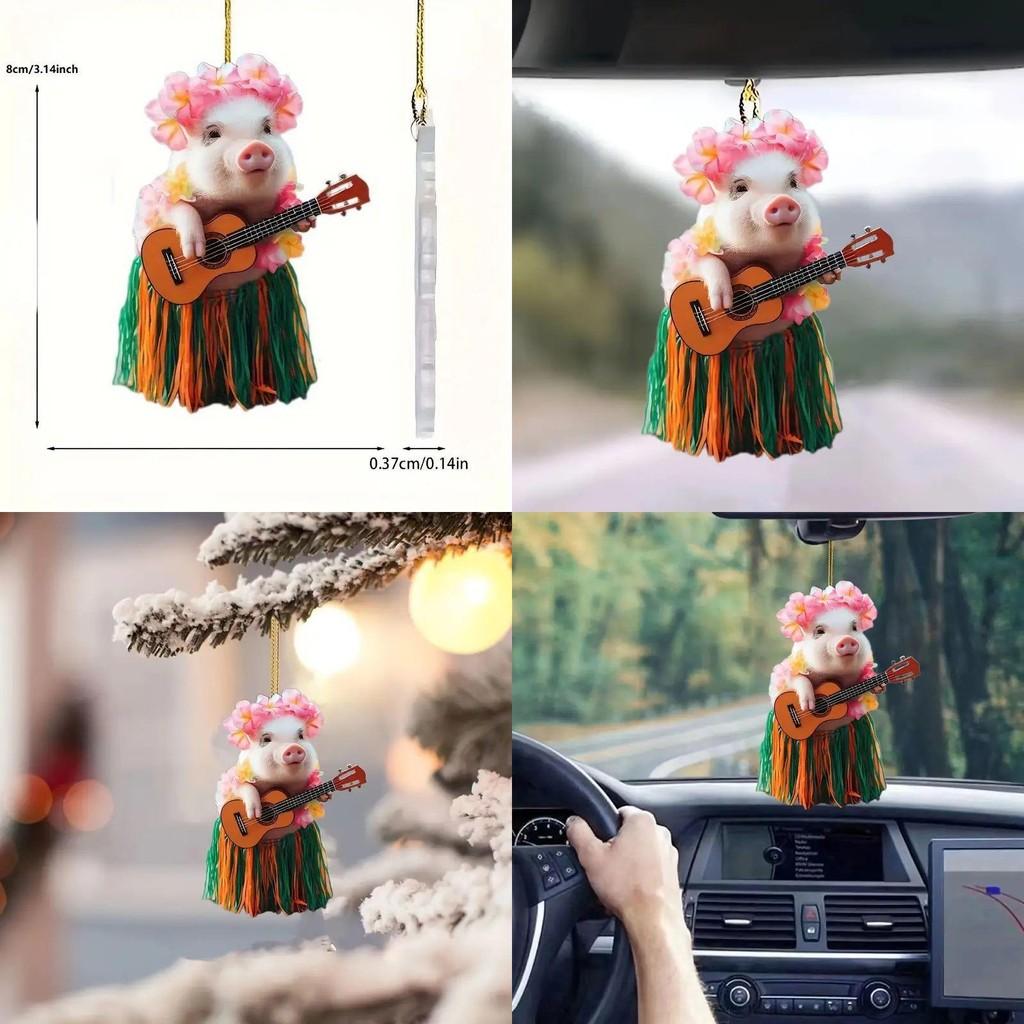 Acrylic Pig Playful Car Mirror Decor For Unique And Creative Accessories Automotive