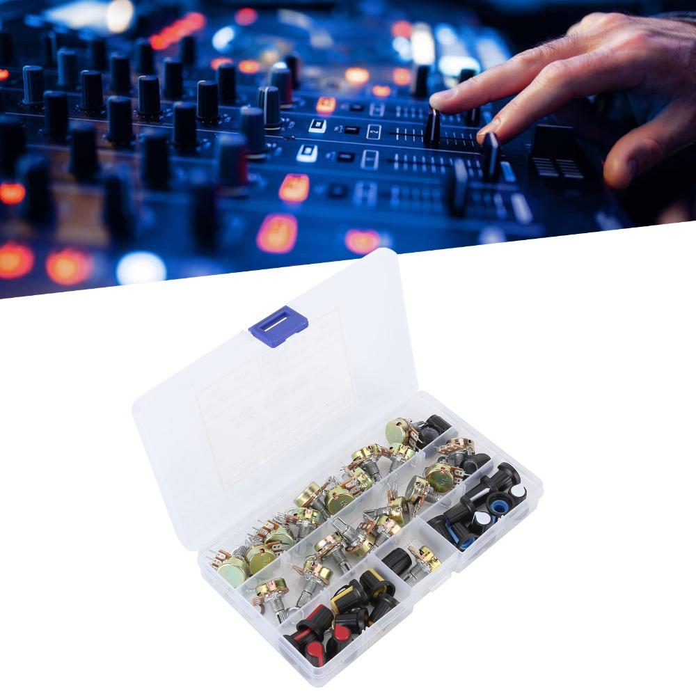 80Pcs with Storage Case Potentiometer Kit with Knob Potentiometer with Knob Electronic Projects