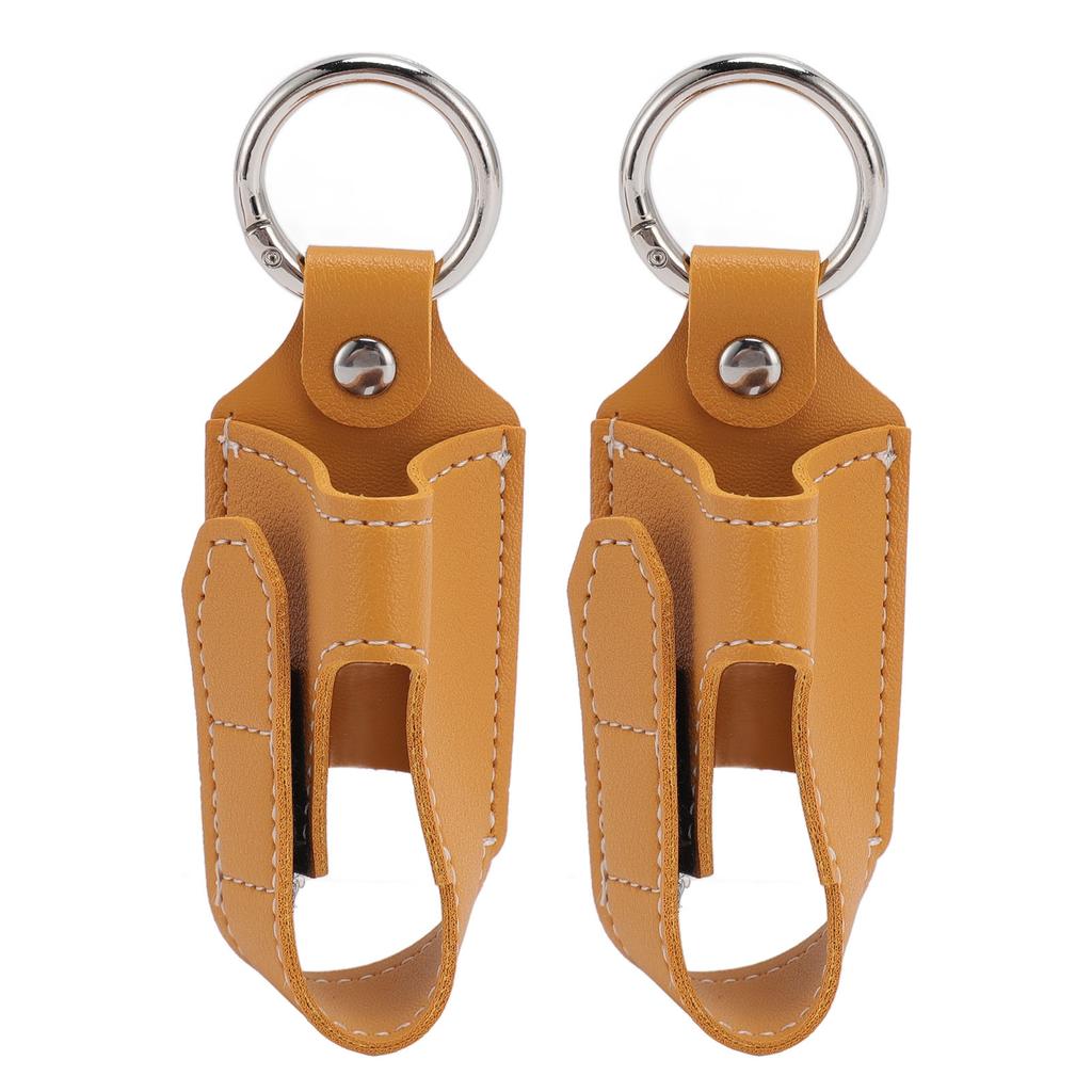 2 Stück Inhalator Tragehalter Verschluss Sicherheitskarabinerclip Tragbarer PU-Leder Inhalator Schutzhalter Kurkuma