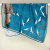 100% Mulberry Silk Scarf 90x90cm Blue Crane Print Square Shawl Women Fashion Commute