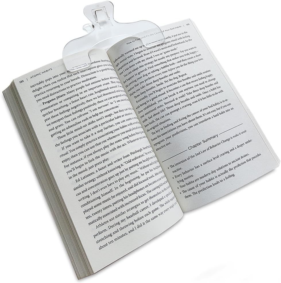Buchseitenhalter zum Lesen, Transparente Buchseitenhalter-Klammern zum Lesen und Fixieren von Notenbüchern, Büro-Schulbedarf