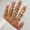 Mushan Women's Multi-Joint 22-Piece Heart & Butterfly Ring Set