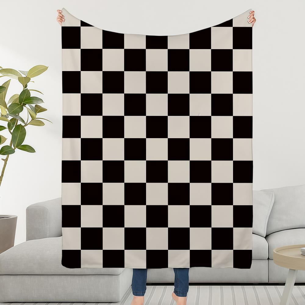 Blanket Checkerboard Throw Retro American Super Cosy Plush Living Room Sofa Couch Childish Birthday Color Gifts 30x40in