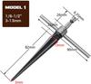 Woodwork Taper Reamer 3-13/5-16mm T-Handle Hand Held Tapered Reamers Wooden Board Electric Drill Deburring Hexagonal Handle Tool