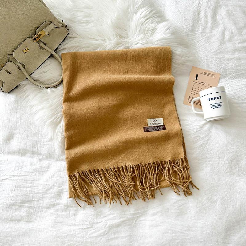 Solid color scarf women's winter new imitation cashmere scarf multi-color warm scarf long shawl
