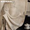 1PC NAPEARL New Chinese Ink Painting Printed Sheer Curtain Imitation Linen Tulle for Living Room Bedroom Balcony Window Home Decor