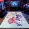 Cute Cartoon Pony Area Rug, Colorful Character Group Theme Non-slip Mat, Decorative Carpet for Kids Girls Bedroom, Washable Gift