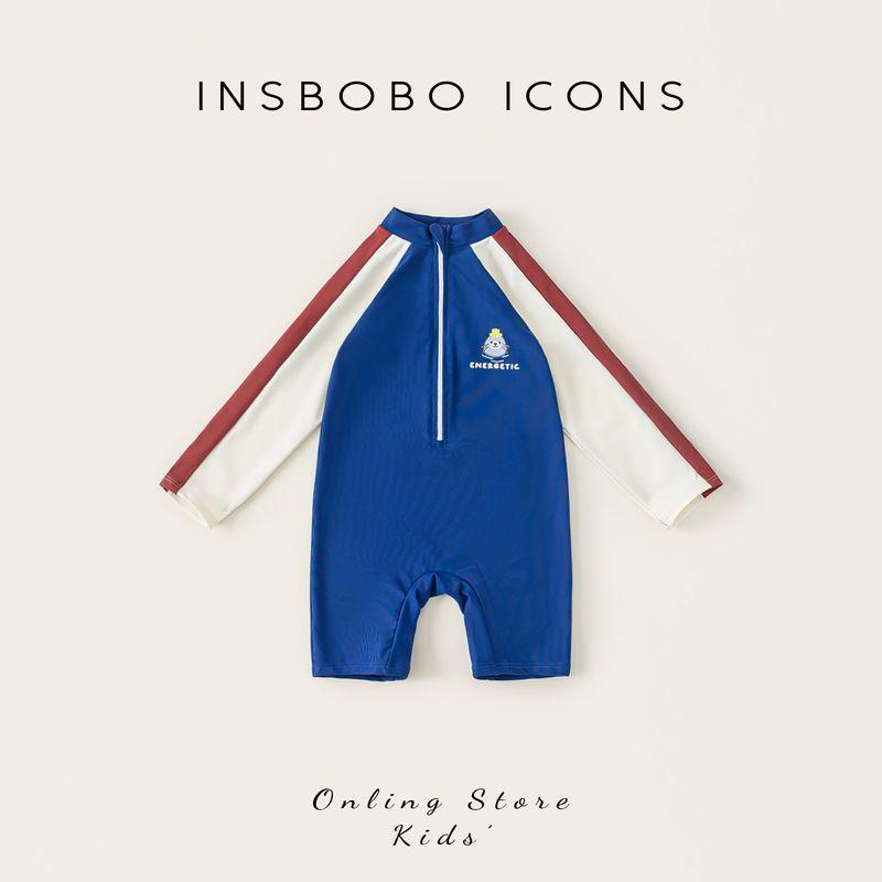 Insbobo Baby Swimsuit Summer 2025 New Boys  Swimwear Girls  Swimwear Children s Summer Casual Children s Clothing Blue 80 cm