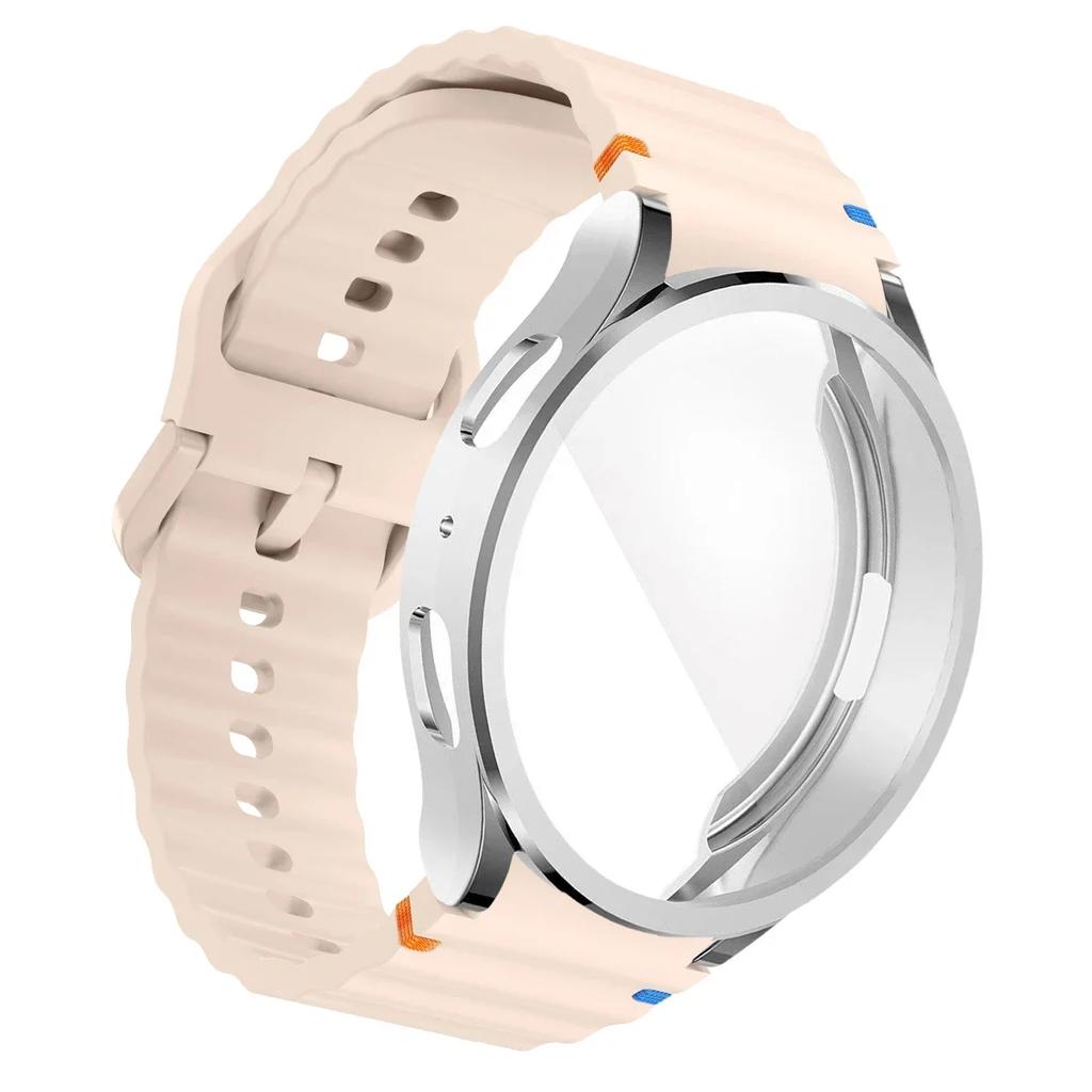 TPU Case+Strap Sports Strap for Samsung Galaxy 7 6 4 5 40mm 44MM Original Silicone Bracelet Soft TPU Case Glass Protective Cover