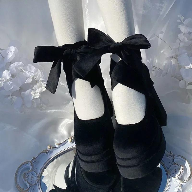 Projektant Mody Platforma Damskie Buty Mary Jane Buty Czółenka do Sukienki Moda Eleganckie Buty na Grubym Obcasie z Paskiem Krzyżowym Damskie Buty w Stylu Kolegialnym