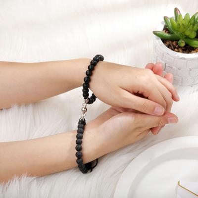 2 Braccialetti Unisex con Perline Gioielli Magnetici Pietra Opaca Bracciali Antisfading per Appuntamenti