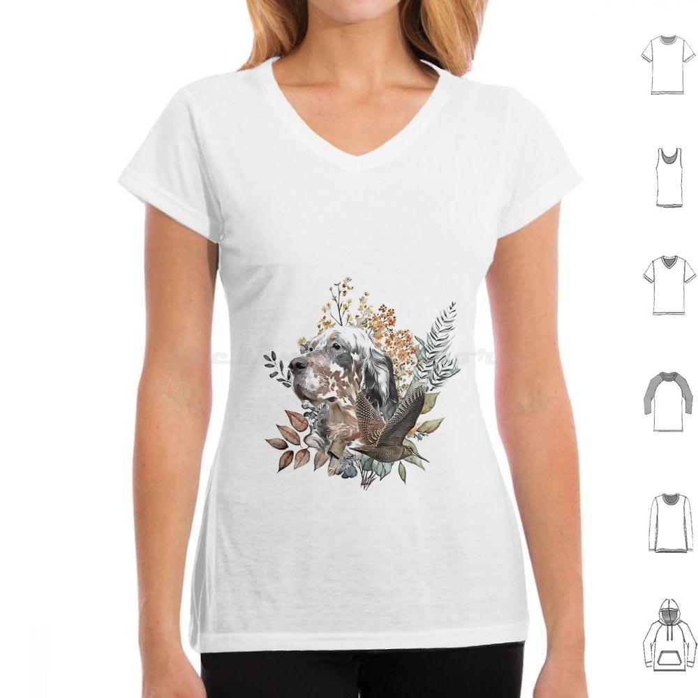 English Setter Woodcock Hunting Art T Shirt 6xl Cotton Cool Tee English Setter Woodcock Hunting Hunting Hunting Art Bird