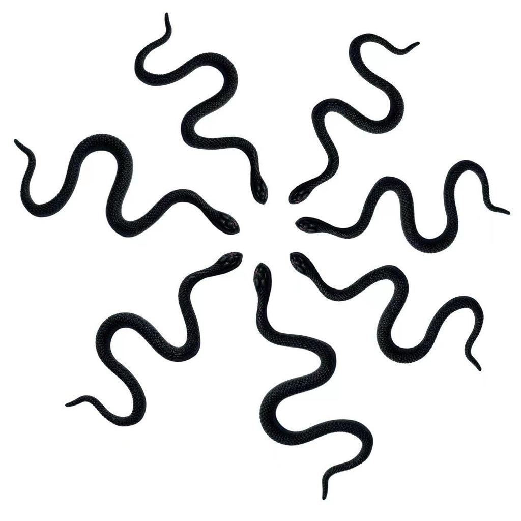 Halloween Scary Soft Rubber Black Snake Toy Model