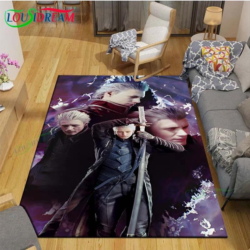 Fashion D-Devil May Cry Game Printed Carpet Outdoor Area Rug Non -slip Carpet Bedroom Decor Carpet for Living Room Birthday Gift