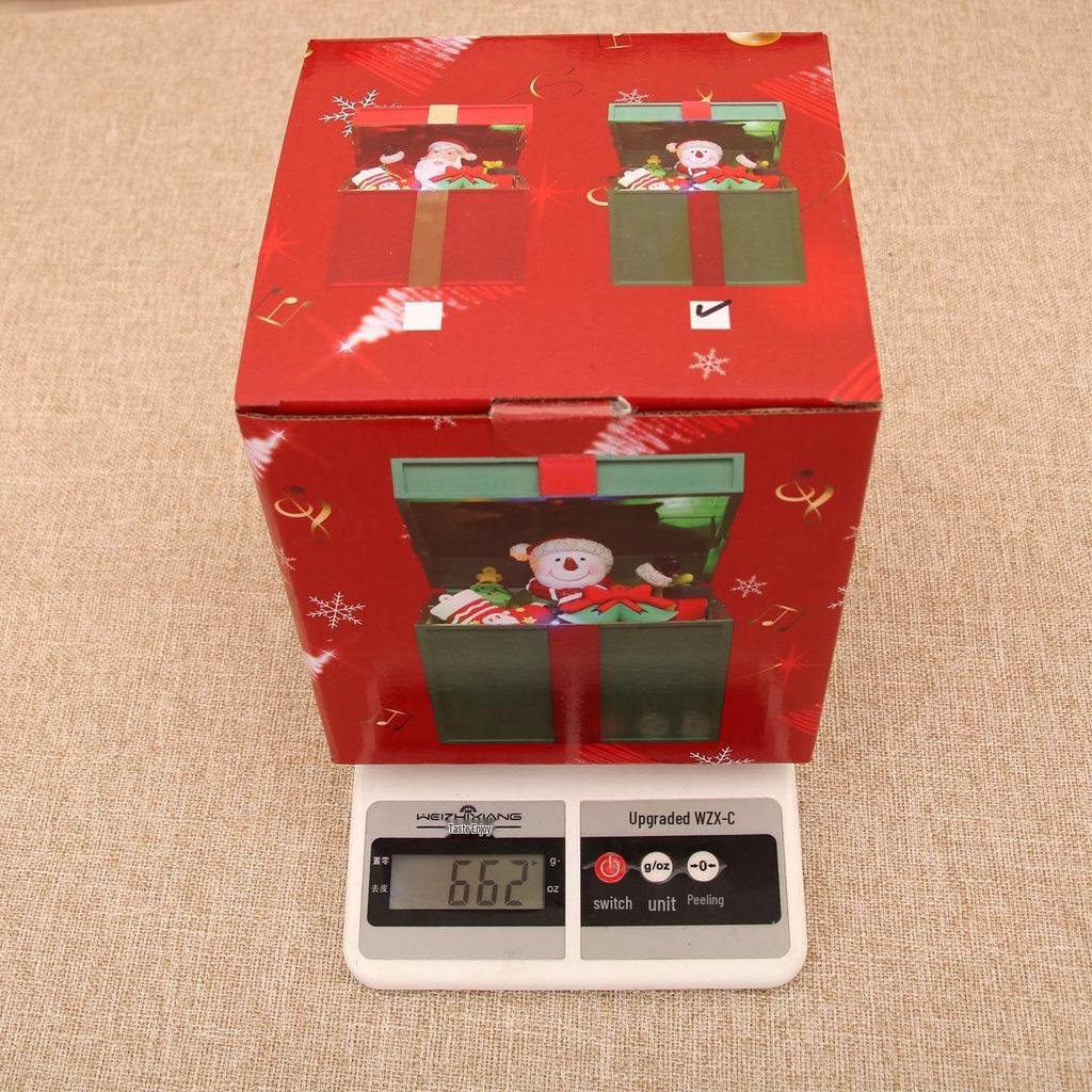 Luminous Christmas Gift Boxes and Music Box Ornaments for Shop Windows