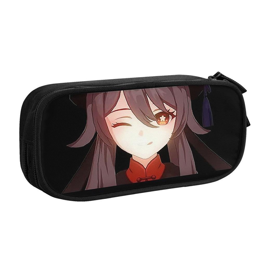 Hu Tao Pencil Case Classic Childe Genshin Impact Anime Game Pen Box Bag Kids Big Capacity Students School Gift Pencilcases
