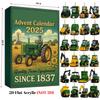 John Deere Advent Calendar 2025, 2D Flat Acrylic Farm Equipment Collection with 24 Tractor Ornaments, Vintage Design Toy for Kids Xmas Birthday Gift