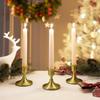 Vintage Brass Gold Taper Candle Holders, Set of 2, Metal Taper Candlestick Holder for Dinner Room Table Centerpiece Brass Gold, Set of 2