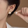 New French Able and Prosperous Wrapped Imitation Pearl Earrings Women's High End Banquet Jewelry Accessories 2024