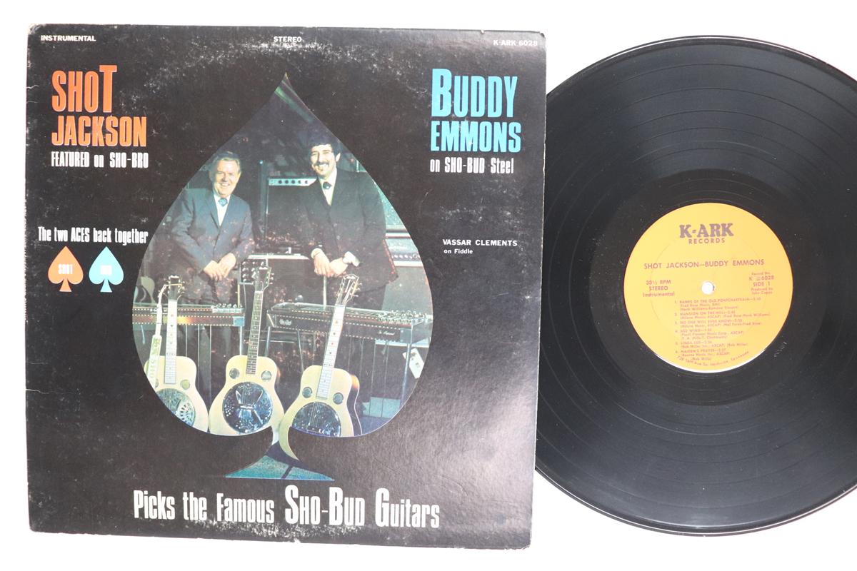 

LP Record SHOT JACKSON BUDDY EMMONS Picks The Famous Shobud Guitars K6028 KARK 1971 US CountryFolk Used