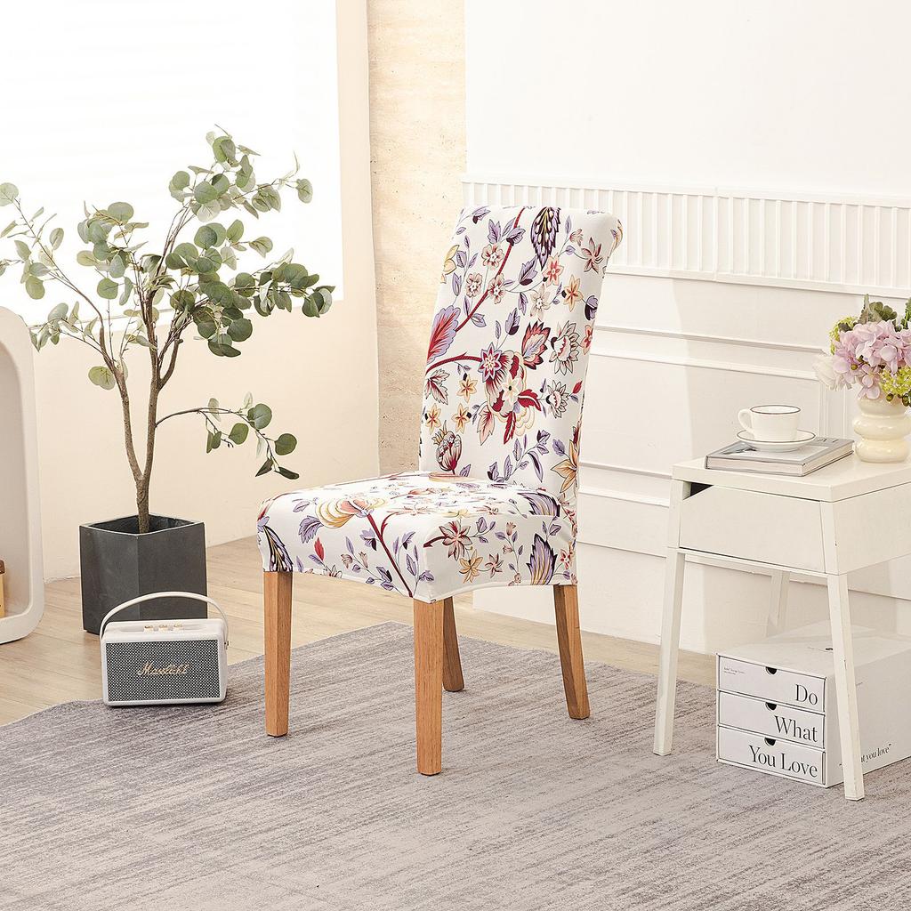 Neuer Druck Four Seasons Hotel Zuhause Elastischer Stuhlbezug Restaurant Einteiliges Stuhlkissen Modern Schlichter Stuhlbezug