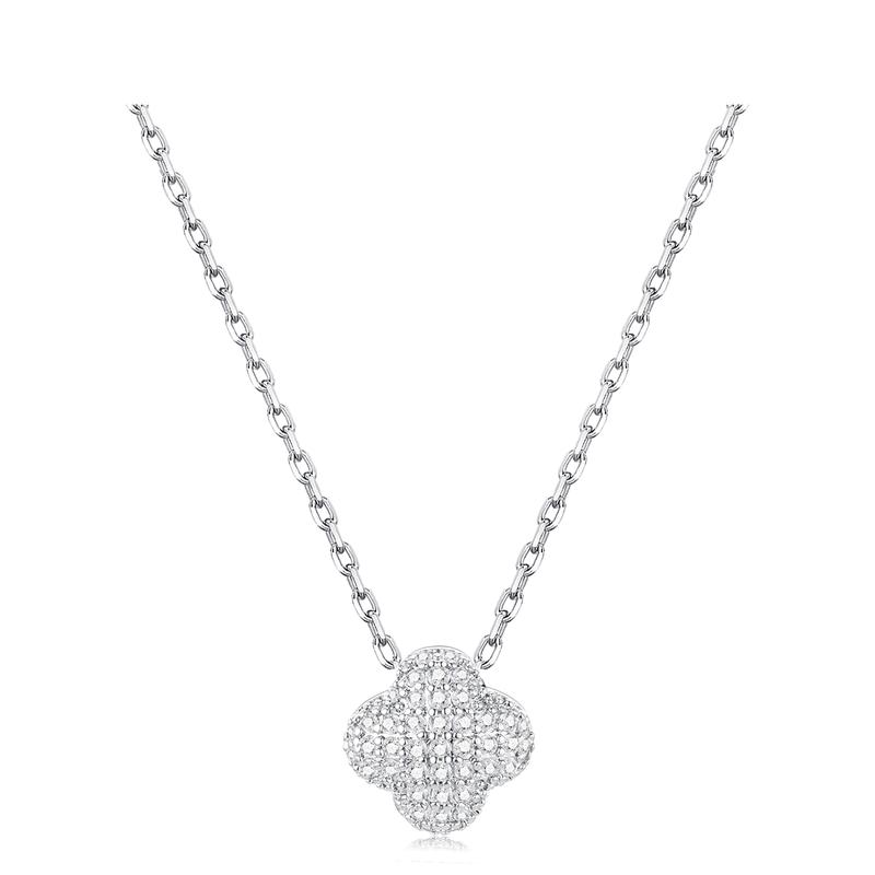 Barbie necklace Full diamond high-end four-leaf clover sparkling pendant, girly heart exquisite clavicle chain, sparkling ins style niche TX2309043B золотой