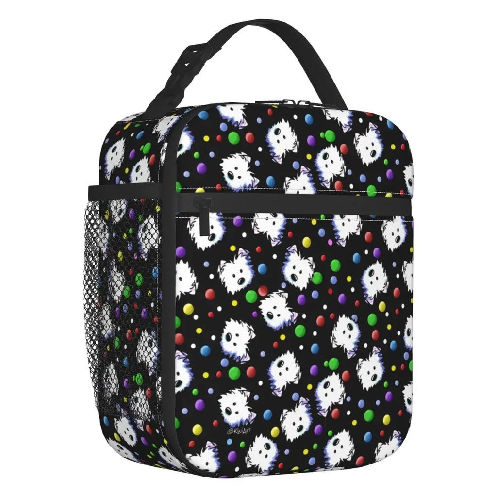 Cute West Highland White Terrier Dog Insulated Lunch Bag Leakproof Westie Puppy Cooler Thermal Lunch Box Office Picnic Travel