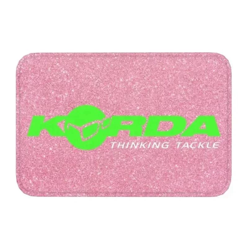 Tapis de porte personnalisé 40*60cm Logo de pêche Korda Antidérapant Poisson Carpe Pêcheur Cadeau Salle de bain Cuisine Salon Tapis Tapis
