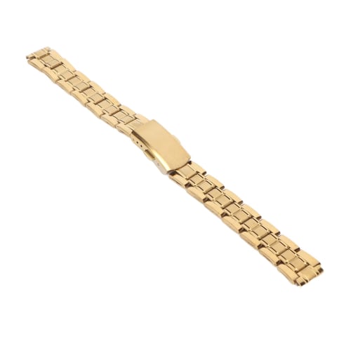Akozon Stainless Steel Watch Buckle Replacement Metal Band Strap for Men and Women, Gold, Quick Release, Double Lock (12mm)