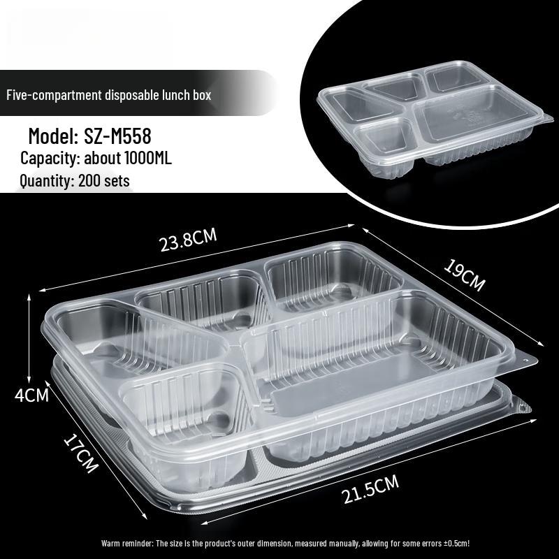 Shixun 1000ml Transparent Divided Meal Prep Containers