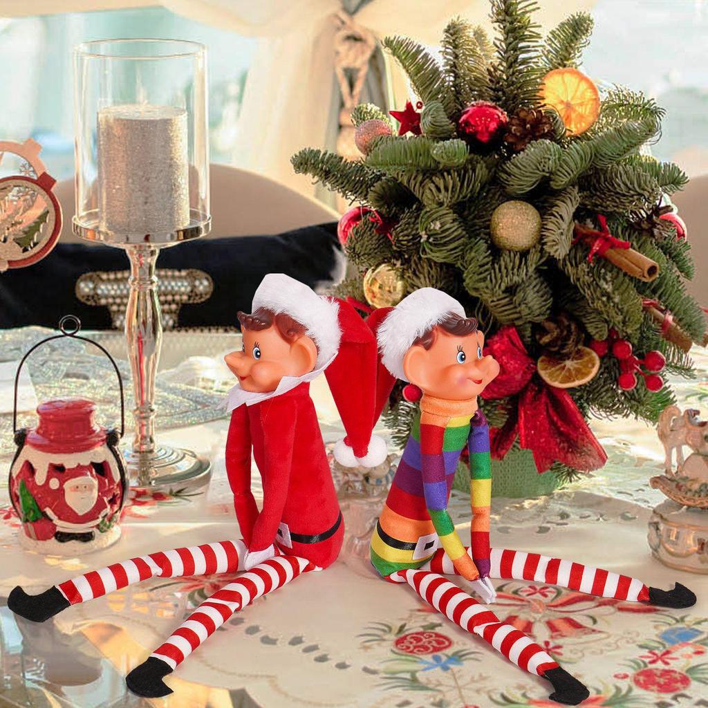 Christmas Elf Doll with Long Nose and Legs - Bookshelf Ornament Decoration