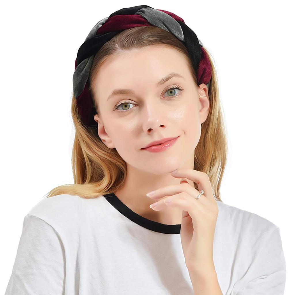 Velvet Braid Headbands Cute Headbands for Woman Spanish Vintage Style Alice Hair Bands Wide Thick Hair Hoop 3pcs Head Band Hair Accessories for Women