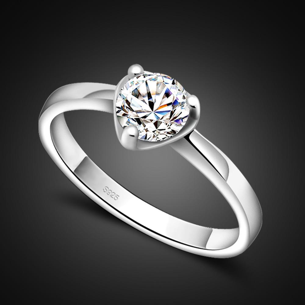 

Sweet Temperament Heart Ring Women S Platinum Plated Simple Ring Girlfriend Girlfriend Gift 8