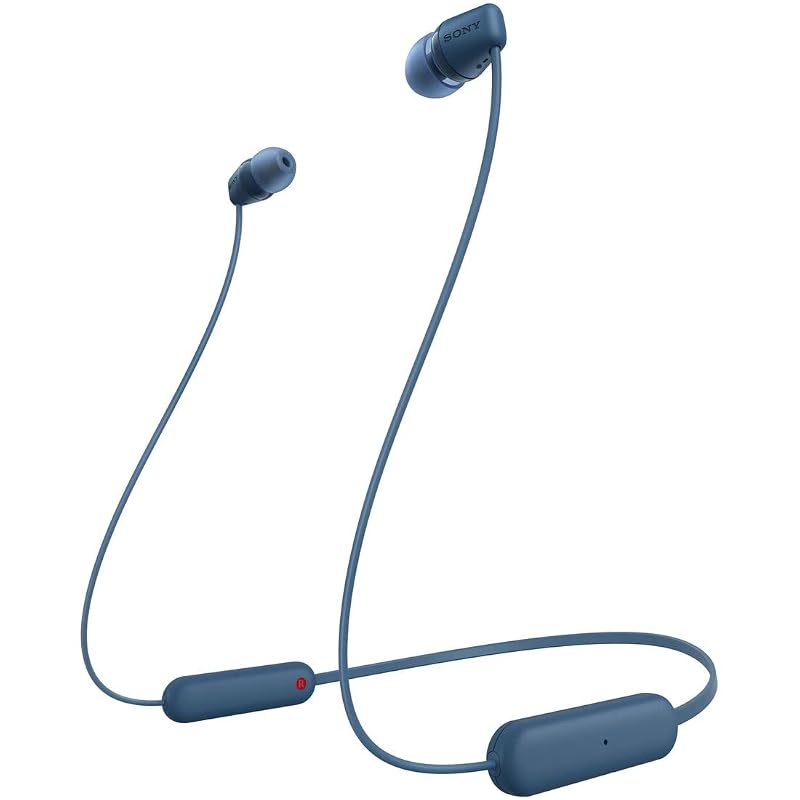 Sony WI-C100 Wireless Earphones: Bluetooth Compatible / 25-hour Battery Life / IPX4 Water-resistant / DSEE Equipped / Blue WI-C100 LZ Small