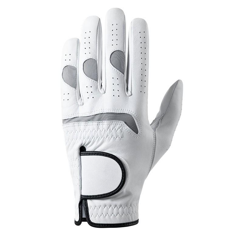 Premium Golf Glove Men Women Breathable Sweat-Absorbent Anti-Slip Durable Lambskin Leather Left Hand Only Left Hand Gray-White Single, No Logo