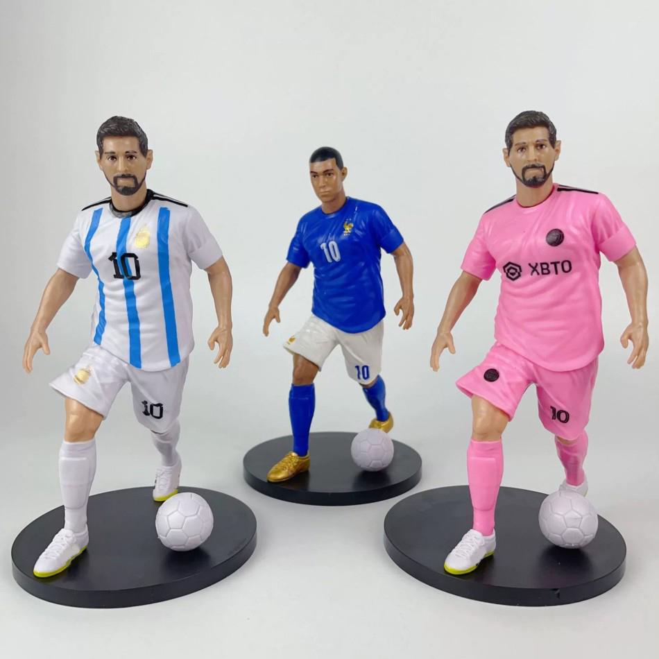In Stock 1-8Pcs Football Star  C.Ronaldo Messi Mbappe Model Dolls Cartoon Cute Action Figure Car Accessories Football Fans Gifts