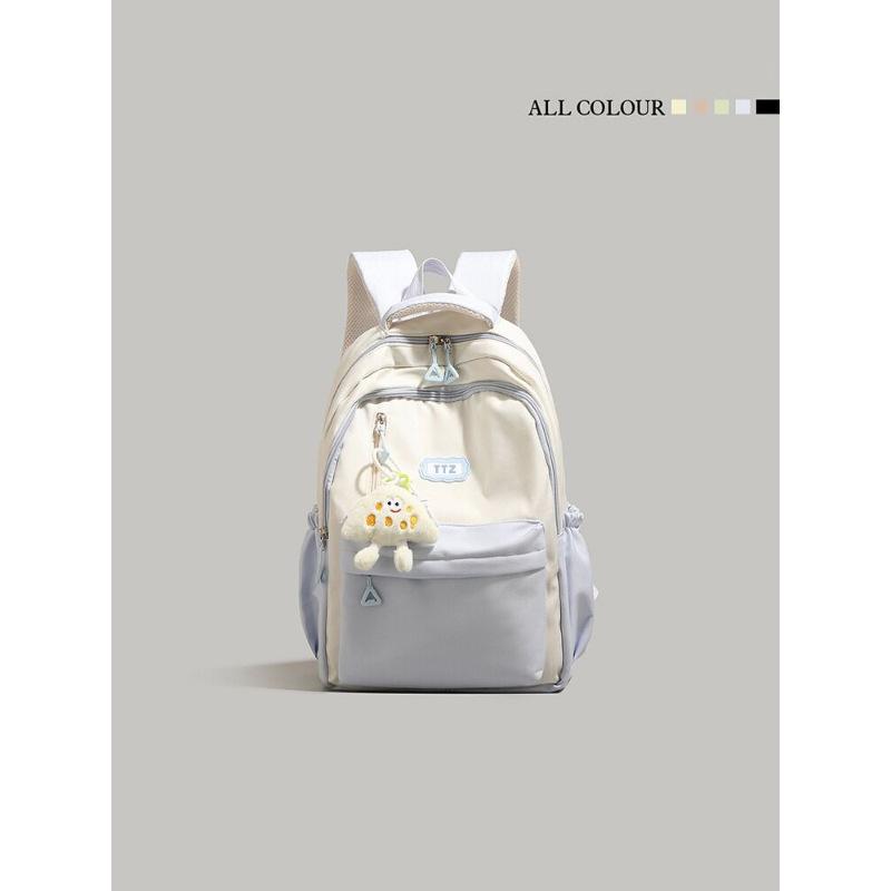 German High-end Contrasting Color Backpack 2025 New Versatile Large-capacity Backpack Women's Junior High School High-value Schoolbag