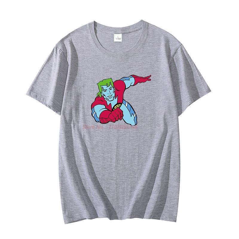Summer Unisexs Tshirt Captain Planet Cartoon 90s Top Anime Cotton Graphic T Shirts Oversized T Shirt For Unisex Oneck Tshirt