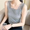 Large Size Modal Cotton Camisole Summer Women's Bottoming Shirts Solid Color Slim Sleeveless Lace Tops