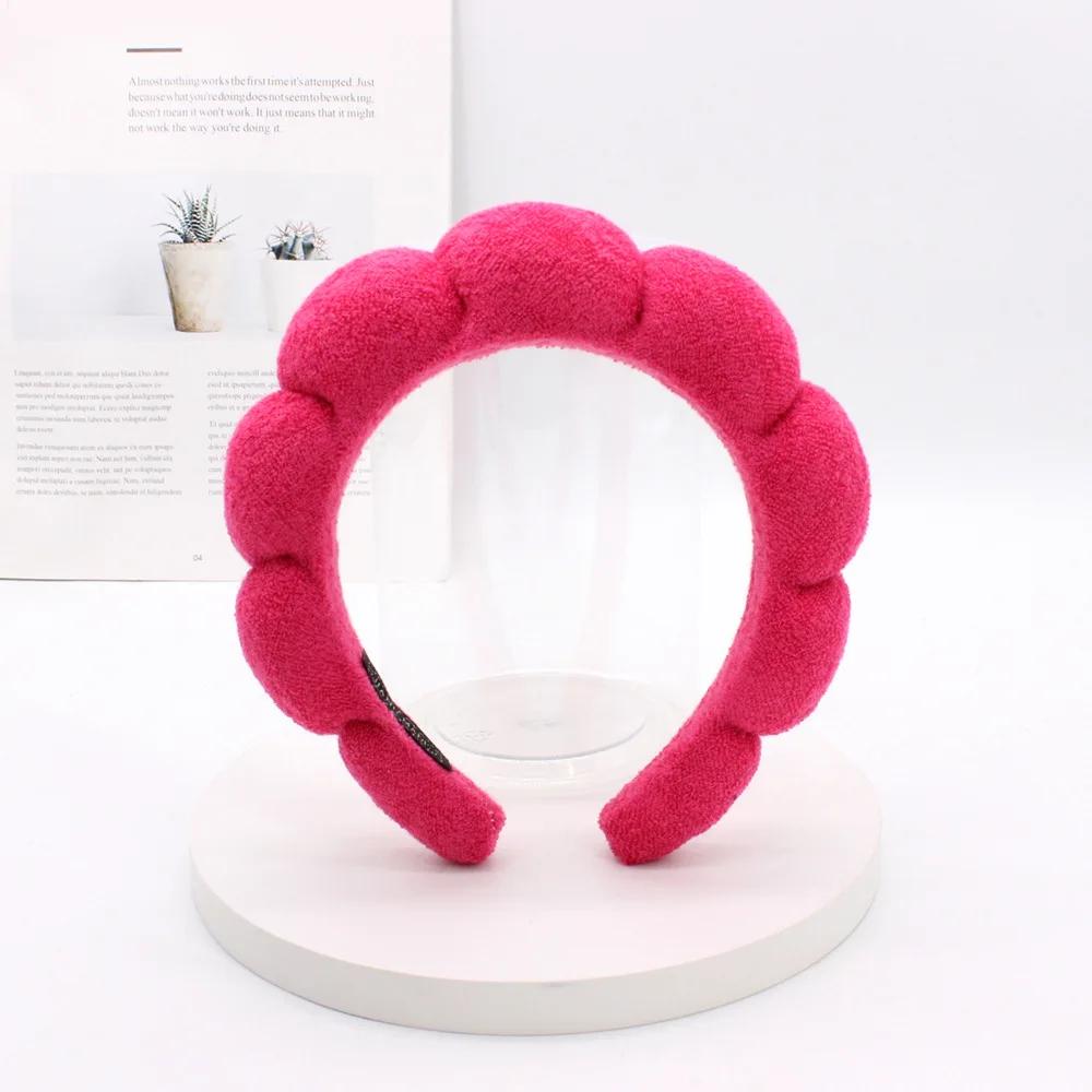 Femmes Filles Éponge Co Spa Maquillage Bulle Bandeau Éponge Bouffant Rétro Bandes Cheveux Doux Bandeau Couvre-chef