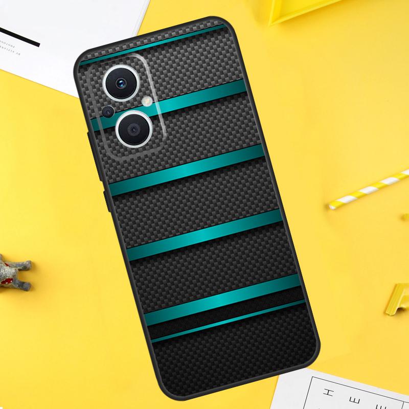 Car Carbon Fibre Pattern For OPPO Reno 7 8 Lite 8T 14F 13F 11F 12F 10 11 12 13 14 Pro OPPO Find X5 X6 X8 X9 Pro Case