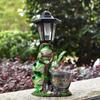 Lifelike Frog Plant Pot  Light Weatherproof Solar Frog Lamp Frog Statue Solar Light  Pathway Decor